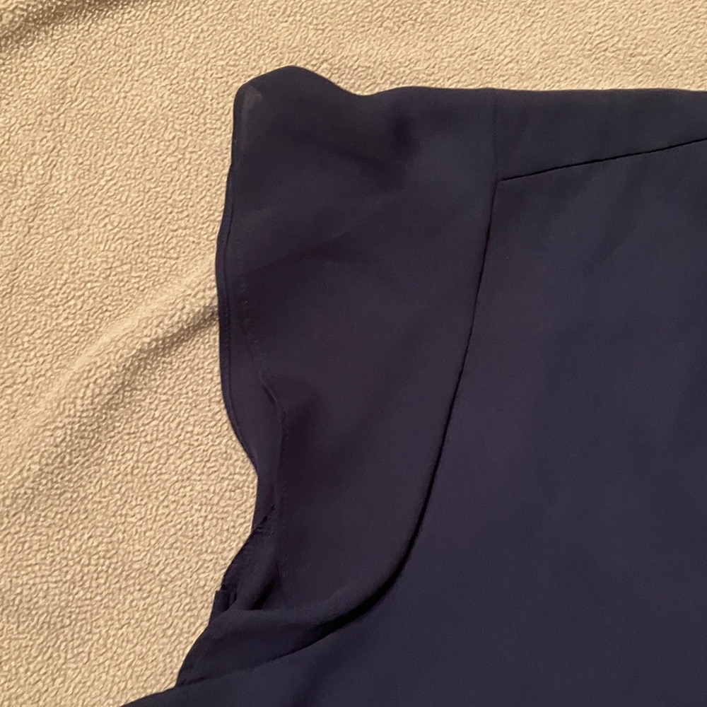 Van Heusen Dark Navy Blue Cap Sleeve Blouse - Picture 6 of 10